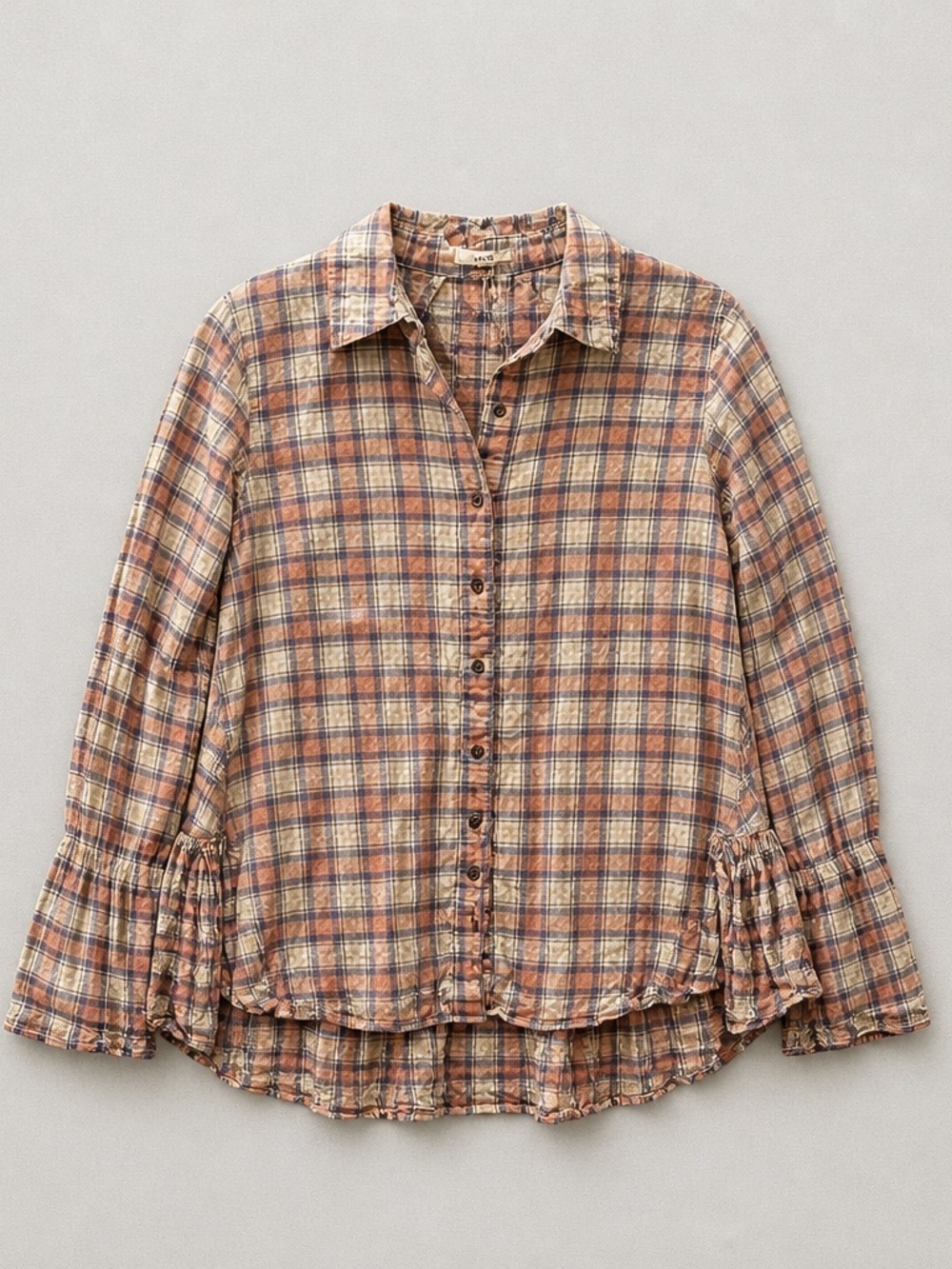 easel Pink, Purple, Cream Plaid Button-Up Shirt